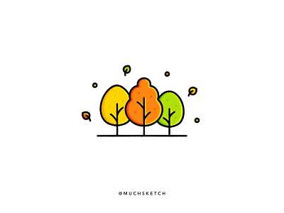 Autumn 🍂🍃 art autumn cute art drawing fall fall colors flat forest green icon illustration illustrator leaves minimal orange park sketch trees vector