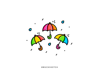 Rainbow umbrellas 🌈☔️ art autumn clean color cute art drawing flat icon illustration illustrator kawaii minimal pride rain rainbow sketch umbrella vector weather winter