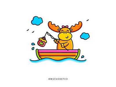 Not Penny’s boat? 🤔 boat cartoon character character art character design characterdesign concept art concept design cute cute art drawing illustration illustrator jam kawaii lineart minimal moose sketch vector