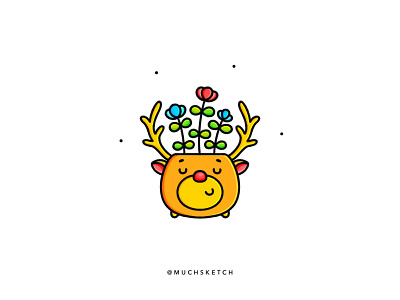 Rudolf 🎄🌱 cartoon cartoon character cartoon illustration cartoons character character art character design characterdesign christmas cute animal drawing flower illustration illustrator plant planter procreate reindeer rudolf rudolph