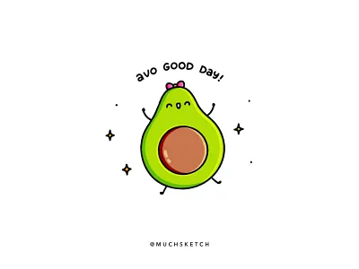 Avo good day 🥑 avocado avocados cartoon character character animation character design drawing good day guac guacamole illustration illustrator lettering art monoline motivation positivity procreate procreate app procreate brushes procreate lettering puns