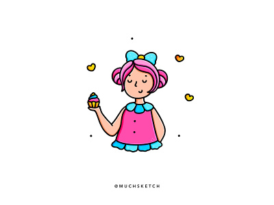 Cupcake girl 🧁💕 animated gif bow bowtie clothes cupcake cupcakes cute fun funny cute girl dress girl character girl illustration haircut hairstyle illustration illustrator ootd procreate procreate app procreate art procreate illustration