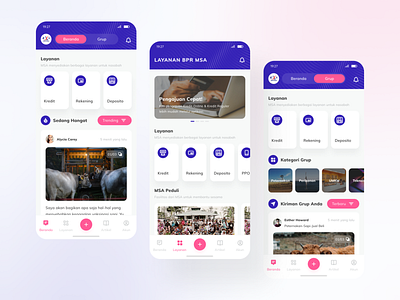 Banking App, Forum, and Social Media - UI Design bank banking banking app chat exploration figma figma design forum group money ppob sharing social media ui design