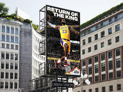 Lebron James "Return of the King" Poster adobe photoshop adobe photoshop cc billboard billboard design branding design lebron james logo nba poster design posters typography