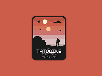 The Tatooine Expedition badge - Dribbble weekly warm-up a new hope adobe illustrator dribbbleweeklywarmup illustration logo rebound star wars starwars tatooine typography vector