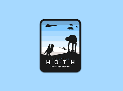 The Battle of Hoth - A Star Wars badge adobe illustrator badge badge design design dribbbleweeklywarmup empire strikes back icon illustration line art logo star wars typography vector