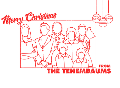 MERRY CHRISTMAS FROM THE TENENBAUMS - Dribbble Weekly Warm-up 14 adobe illustrator chirstmas christmas card design dribbbleweeklywarmup grain line art linework minimalist vector wes anderson