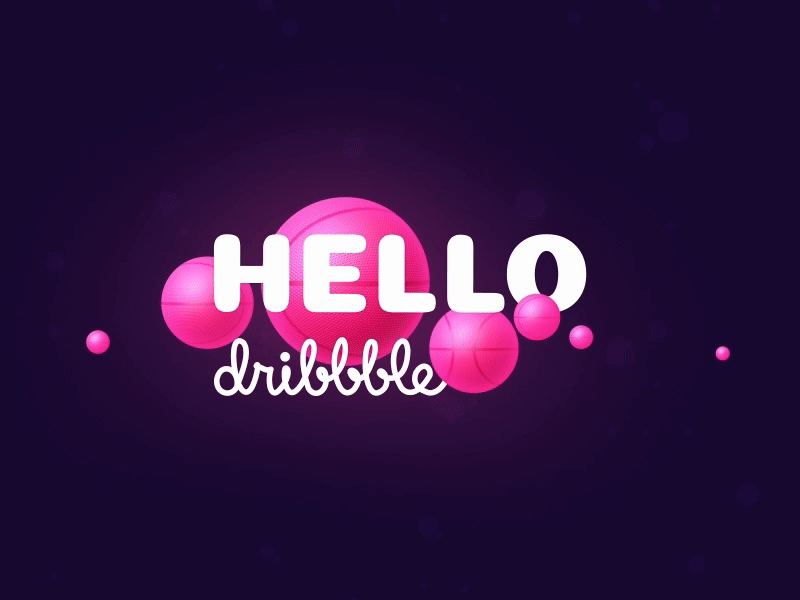 Hello Dribbble! 2d 3d adobe after effects animation c4d cinema 4d design dribbble flat graphic design hello hello dribbble illustration logo minimal motion design motion graphics typography ui