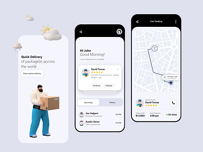 Simple Delivery Mobile App app app design apple delivery delivery app design designer google maps iphone mobile mobile app mobile ui product product design ui ui design ui designer ux ux design ux designer