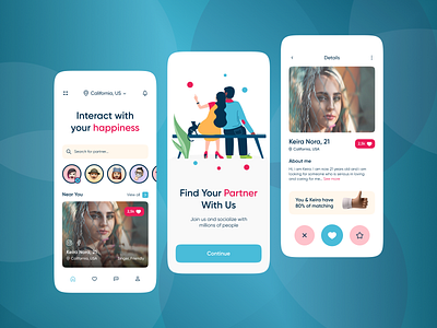 Online Dating App app dating app design designer iphone mobile mobile app mobile app design mobile design mobile ui partner product product design product designer ui ui design ux ux desgin ux design ux designer