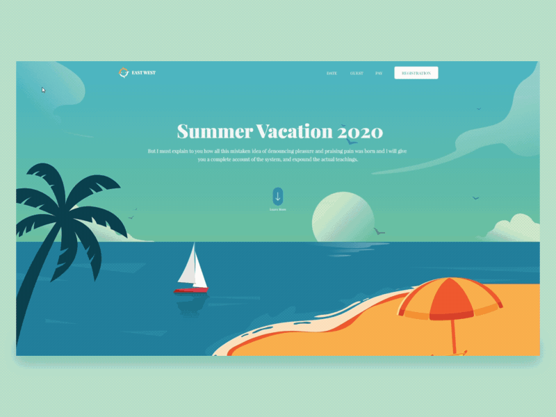 Summer Vacation Parallax Animation digital agency gif landingpage paralax parallax ui vacations web design webdesign