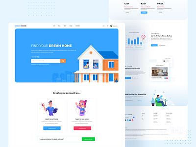 Real Estate Landing Page 2020 trends 2020 ui trends corporate dream home house rent house sell landing page landing page concept landing page design landing page ui real estate business rent responsive sell web design