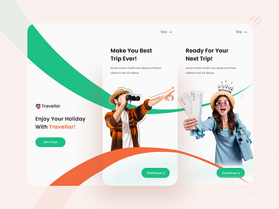 Travel Agency App Onboarding Screens app app design application hotel booking mobile app onboarding onboarding screens ticket booking tour tour plan travel travel agency travel agent trip welcome screens