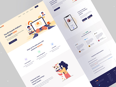 CRM Website Landing page concept account management agency crm box customer customer care customer relationship management dailyui digital agency landing page landingpage marketing sales testimonial ui uiux ux web design webdesign