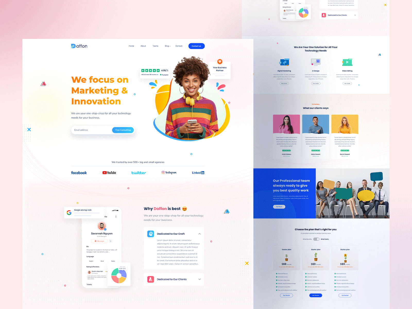 StartUp Agency Landing Page by Ruhul Amin on Dribbble