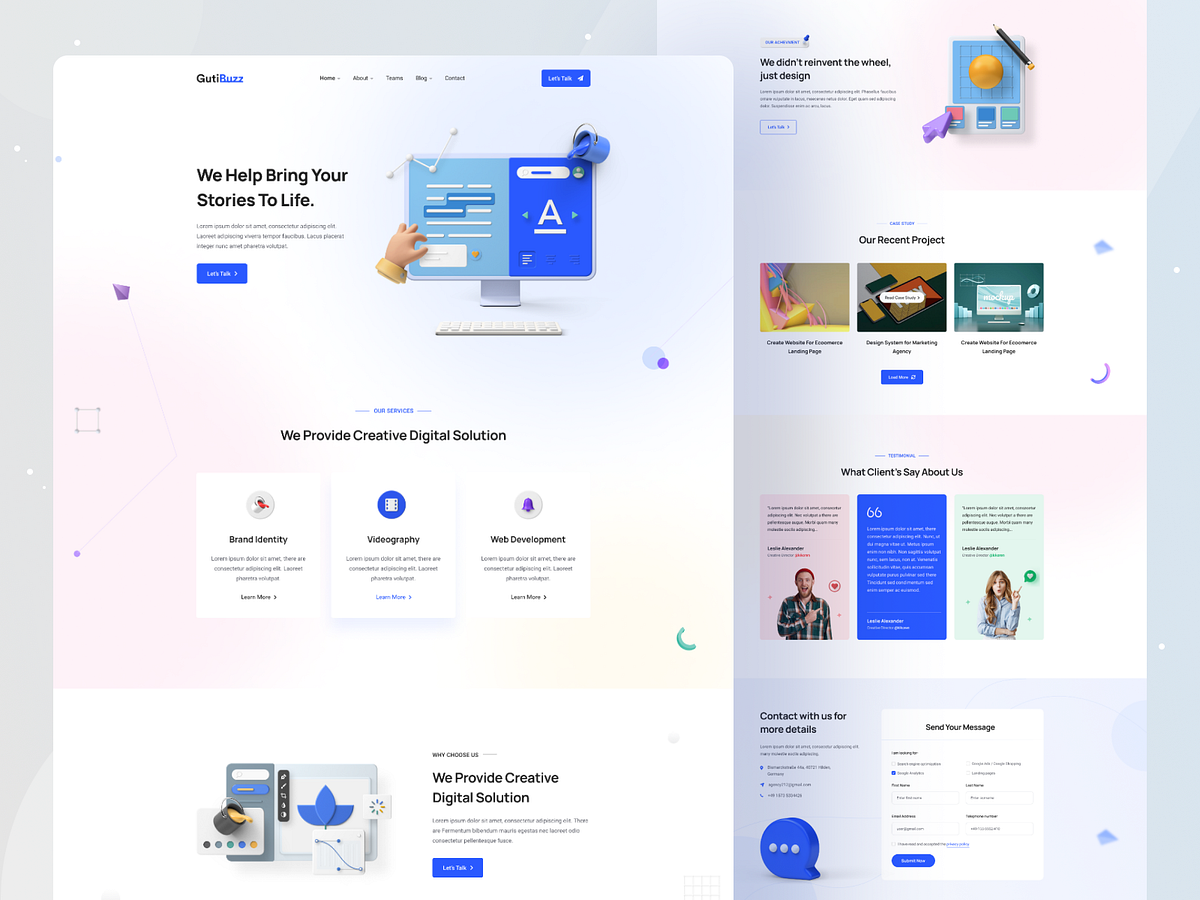 Digital Agency Landing Page by Ruhul Amin on Dribbble