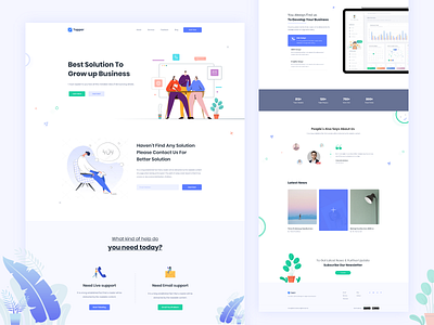 Digital Agency Landing Page / Business Support by Ruhul Amin on Dribbble