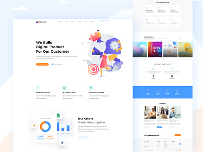 Digital Agency Landing Page 2019 trends digital agency digital platform digital product landing page ui landingpage marketing minimal minimalist seo ui webdesign website