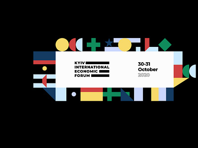 International Economic Forum branding conference economic event forum grid identity logo