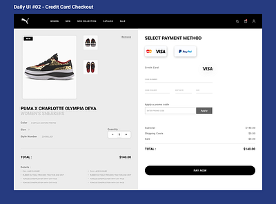 Daily UI #02 - Credit Card Checkout design ui ux