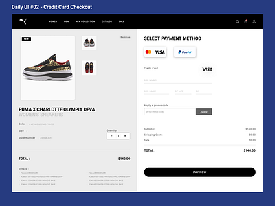 Daily UI #02 - Credit Card Checkout