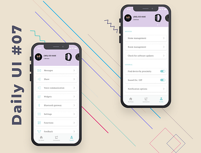 Daily UI #07 Settings app design ui ux