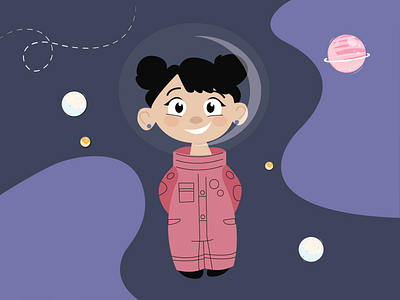 Astronaut girl design illustration vector
