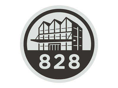 828 logo building clean design icon industrial logo simple stamp