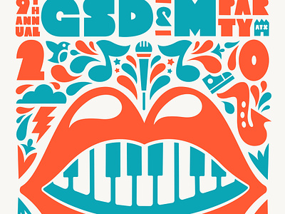 2019 GSD&M Party Poster 828 828atx atx bigmouth gsdm lips