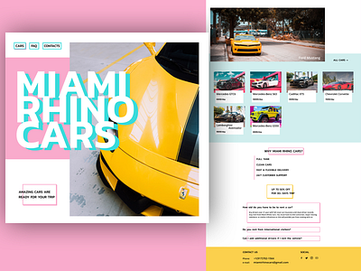 Miami car rent ui web webdesign website