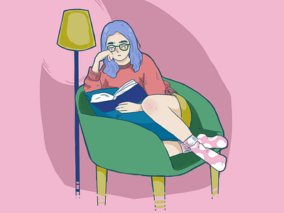 book club 📖 book colors girl illustration illustration art reading