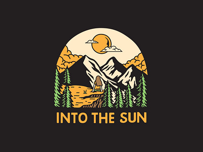 Into The Sun art illustration intothesun mountain nature sun vector