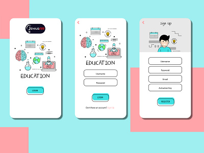 Login Page Mobile App design flat illustration minimal ui vector