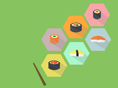 Sushi Roll design flat illustration sushi sushi roll vector