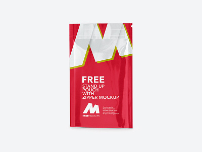 Free Glossy Stand-up Pouch Mockup