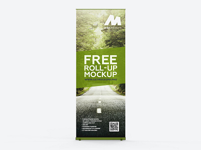 Free Roll-up Banner Mockup - Front View download psd free freebie mock up mockup psd roll up