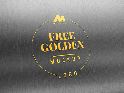 Free embossed logo metal PSD mockup embossed free freebie gold logo metal mock up mockup photoshop psd template