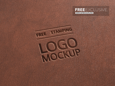 Free Embossed Leather Stamping Logo PSD Mockup branding design exclusive free freebie leather logo logo template mock up mockup psd psd mockup psd template realistic stamping