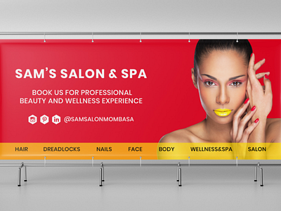 Sam's Salon and Spa Signage Banner Design