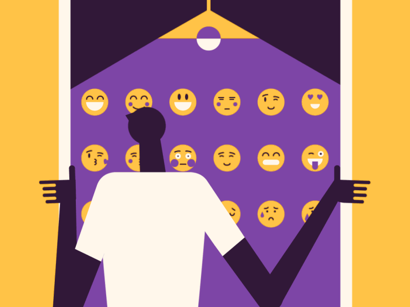 WHICH EMOTION FITS ME BEST? emoticos face fausto montanari feeling guardrobe illustration minimal open people smile social soul