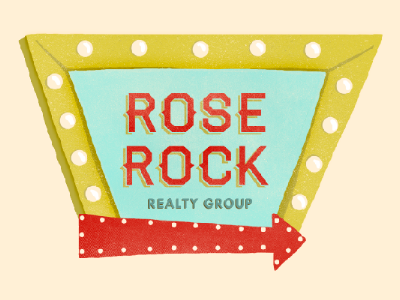 Realty logo illustrated logo marquee sign vintage