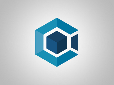 Media Company Icon archer blue bow hexagon icon new project video