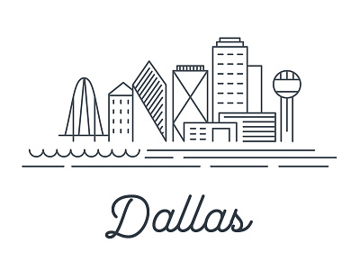 Dallas Skyline Illustration city cityscape dallas illustration lines skyline texas tx