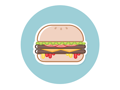 Double Cheeseburger burger cheeseburger cooking food fresh hamburger icon illustration sticker summer vector