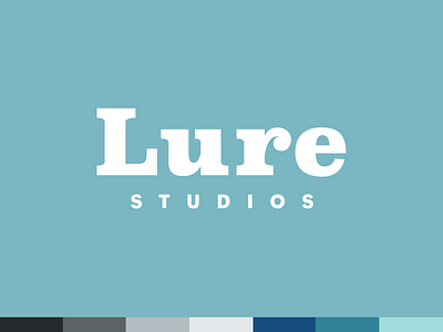 Lure Studios Final Logo and Colors agency blue branding fishing identity logo lure lure studios studio type