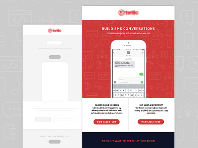 Email Design case study design developer development email notifications redesign sms tech template text wireframe