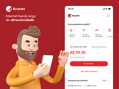 Aranet - Concept app 3d aranet internet network provider