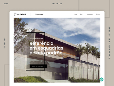 Talentus Esquadrias - Site architecture cover header hero site