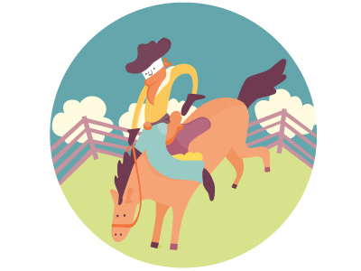 Cowboy cowboy horse illustration vector