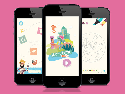 Story Time Studio app app design children app icons illustration story time ui vector